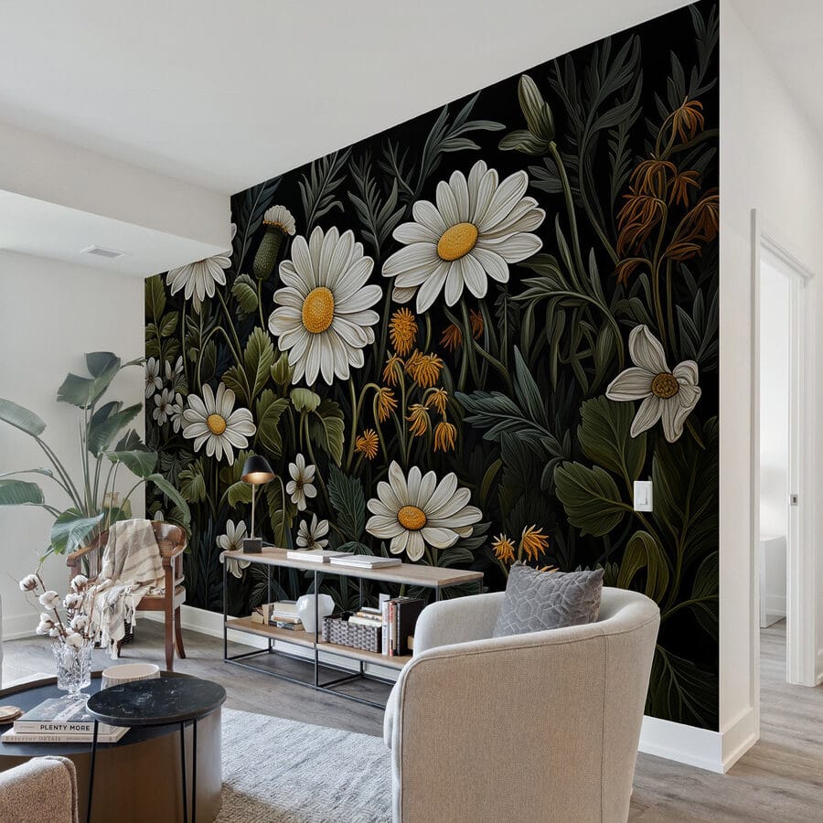 Pittura di fiori e foglie