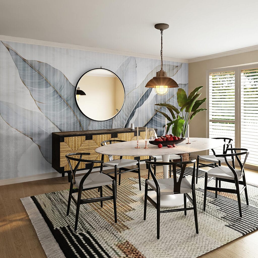 Soft leaves in muted tones