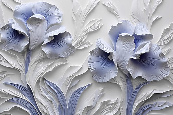 Fiori di carta bianchi e blu Fiori di carta bianchi e blu
