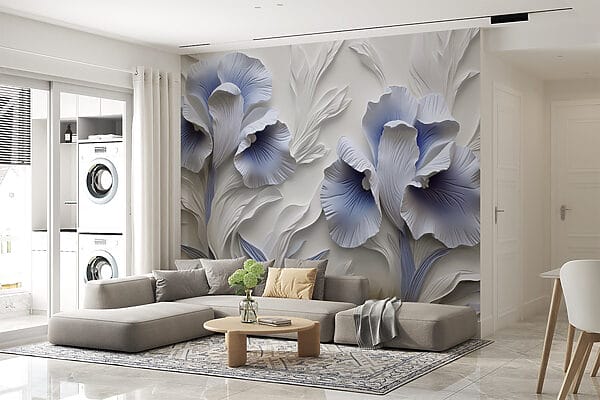 Fiori di carta bianchi e blu Fiori di carta bianchi e blu