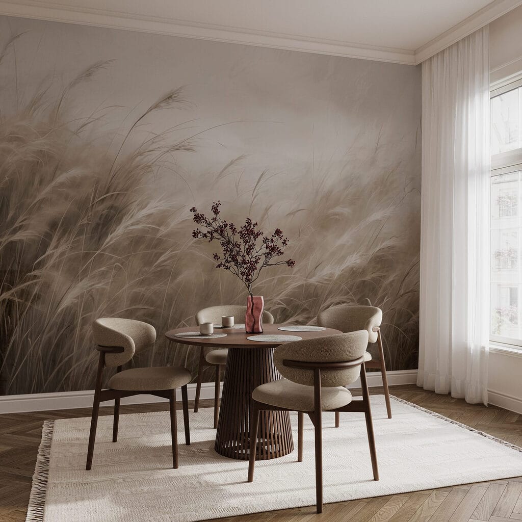 Field of grass with a cloudy sky