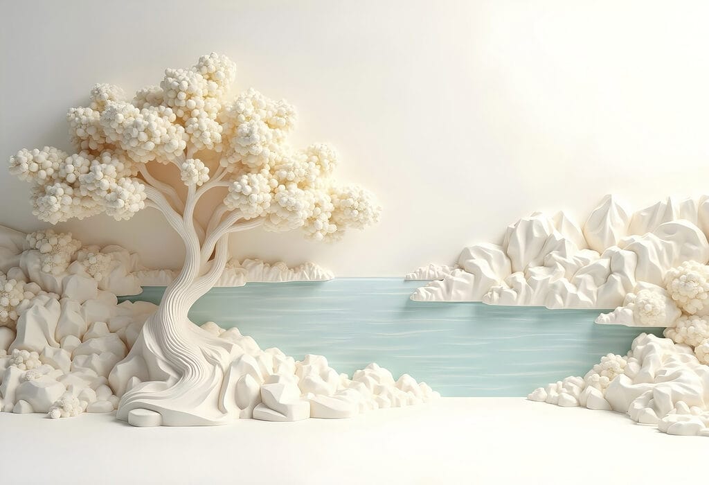 Albero bianco e acqua Albero bianco e acqua