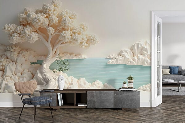 Albero bianco e acqua Albero bianco e acqua