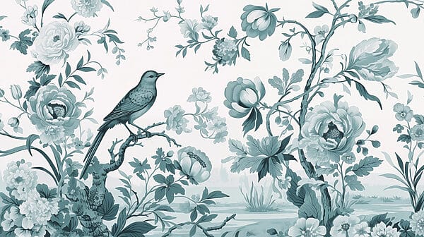 Uccello su un ramo d'albero con fiori Uccello su un ramo d'albero con fiori