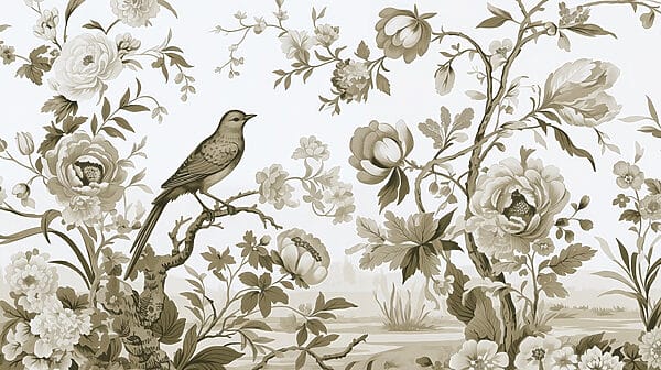 Uccello su un ramo d'albero con fiori Uccello su un ramo d'albero con fiori