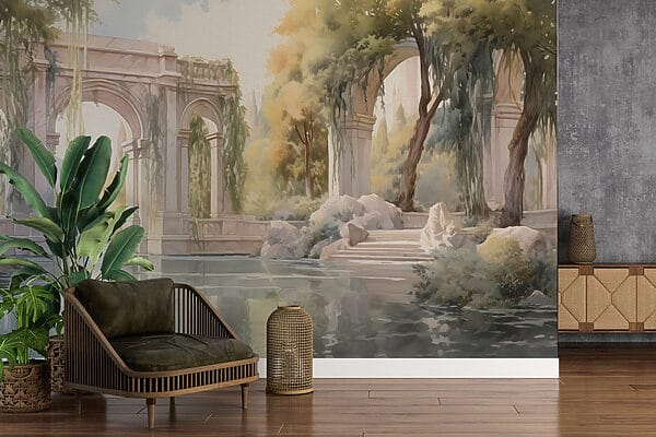 Acqua con alberi e archi Acqua con alberi e archi