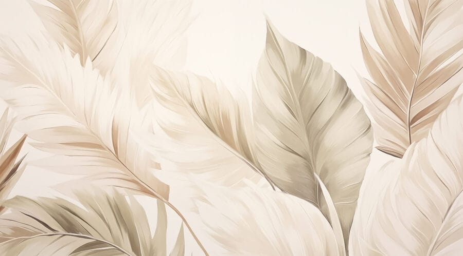 Foglie delicate in toni tenui