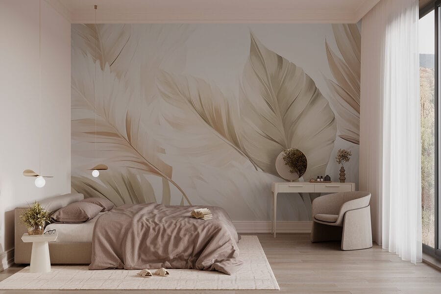 Foglie delicate in toni tenui