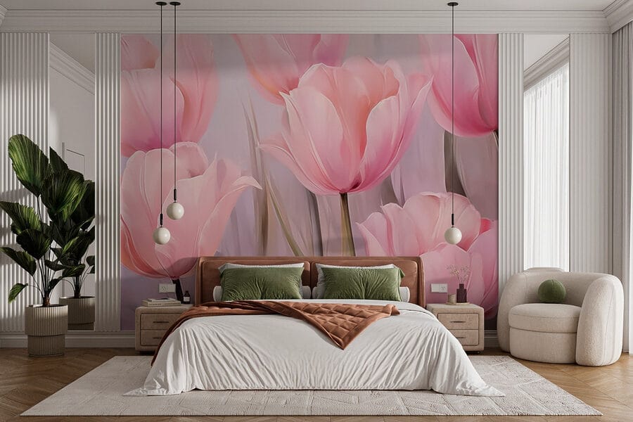 Gruppo di fiori rosa