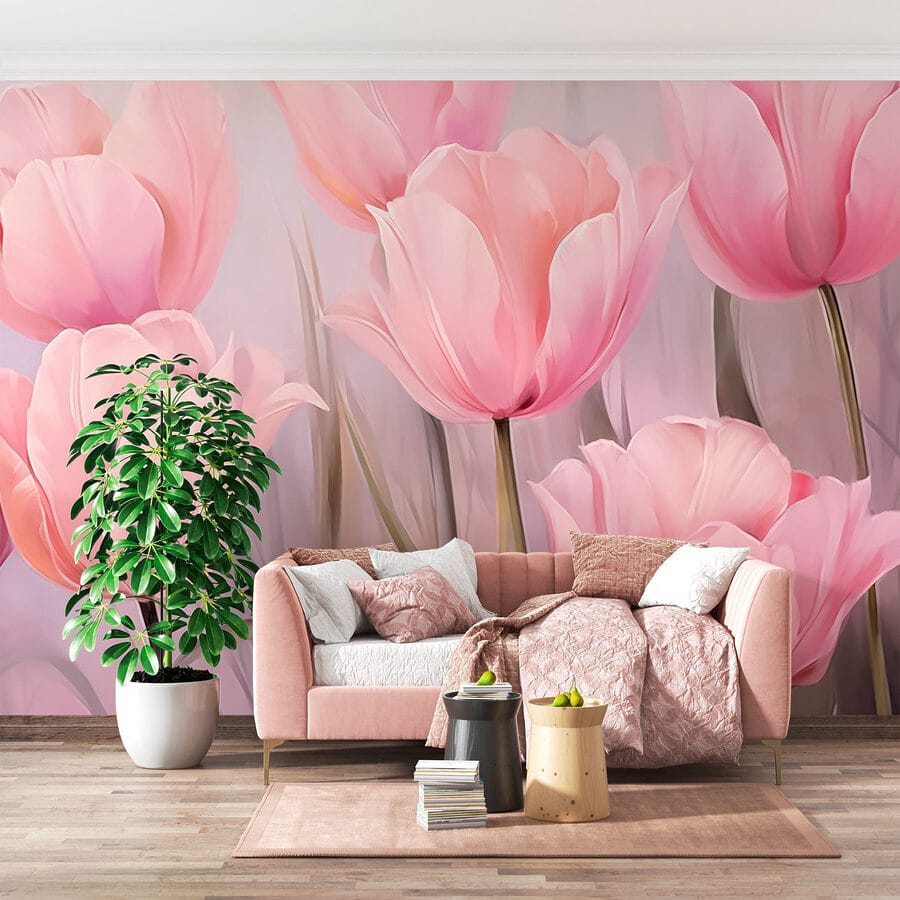 Gruppo di fiori rosa