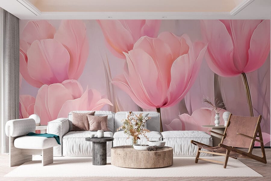 Gruppo di fiori rosa