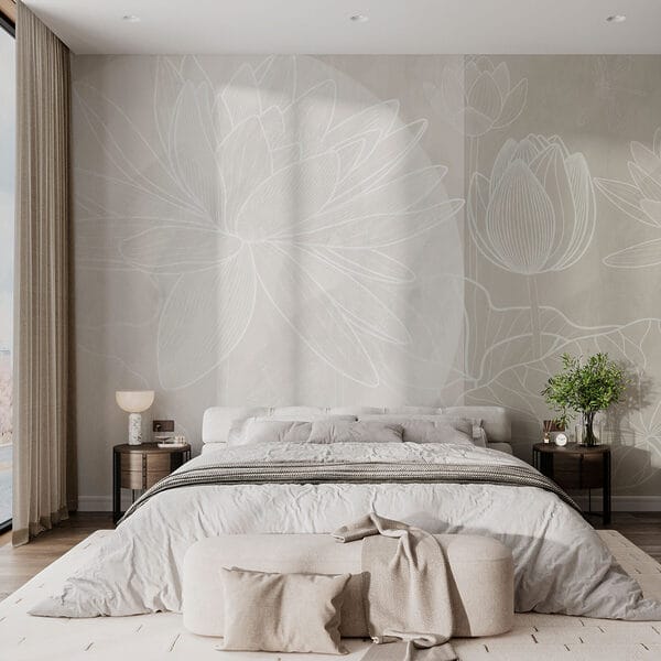 Disegno di un fiore bianco su sfondo grigio Disegno di un fiore bianco su sfondo grigio