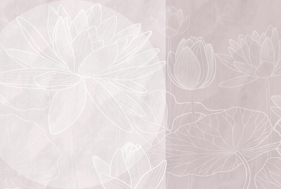 Disegno di un fiore bianco su sfondo grigio