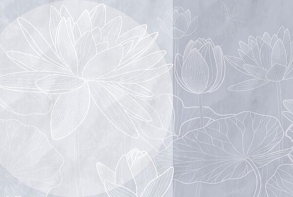 Disegno di un fiore bianco su sfondo grigio Disegno di un fiore bianco su sfondo grigio