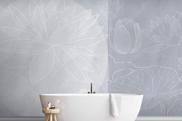 Disegno di un fiore bianco su sfondo grigio Disegno di un fiore bianco su sfondo grigio