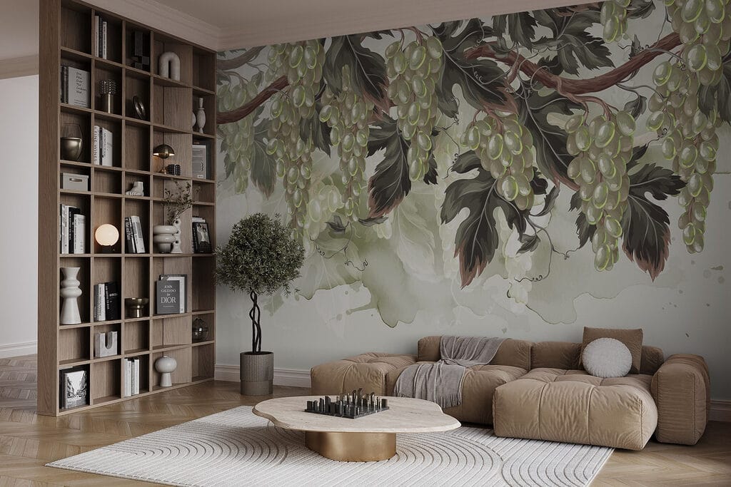 Bunch of grapes on a vine