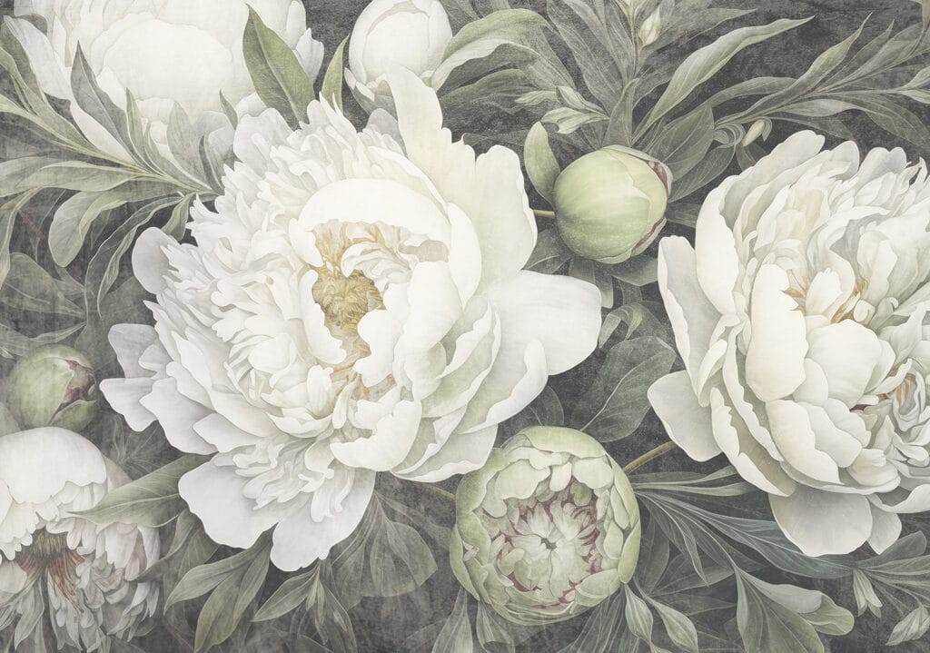 Delicate peonie bianche in fiore Delicate peonie bianche in fiore