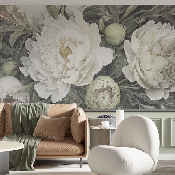 Delicate peonie bianche in fiore Delicate peonie bianche in fiore