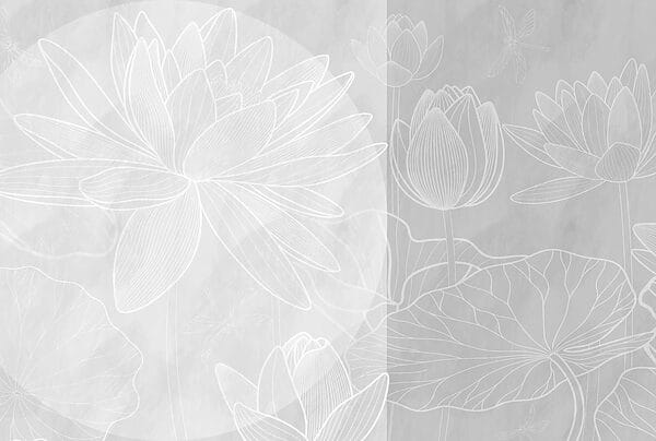 Disegno di un fiore bianco su sfondo grigio Disegno di un fiore bianco su sfondo grigio