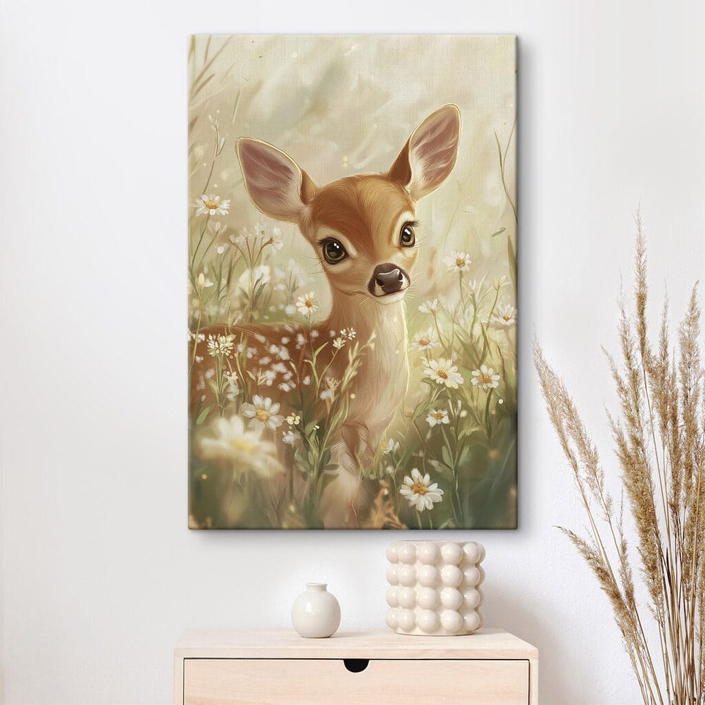 Baby deer in a field of flowers Baby deer in a field of flowers