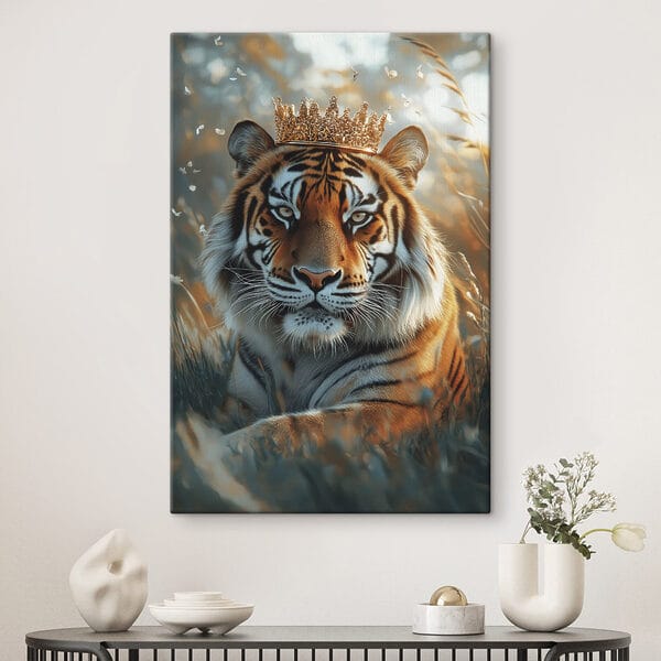 Quadri Tigre con una corona (COD: s42786) Quadri Quadri Tigre con una corona (COD: s42786)