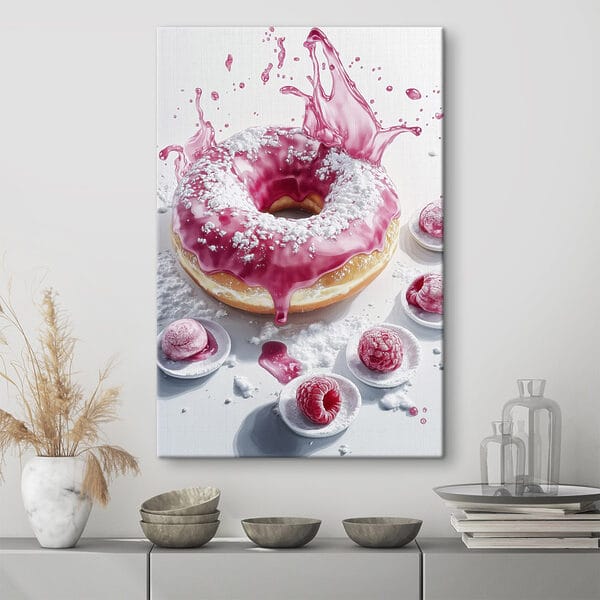 Quadri Quadri Ciambella con glassa rosa e zucchero a velo (COD: s42790)