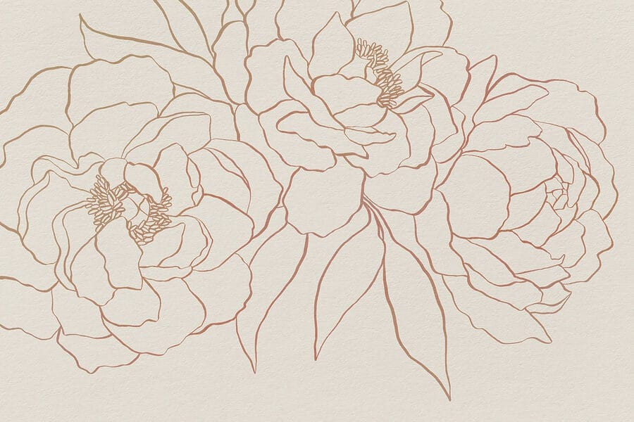 Disegno di fiori su una superficie bianca Disegno di fiori su una superficie bianca