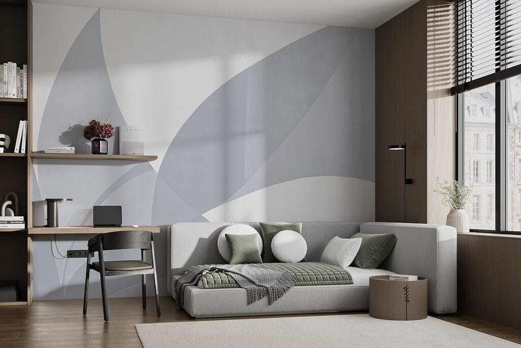 White and grey wall with geometric shapes White and grey wall with geometric shapes