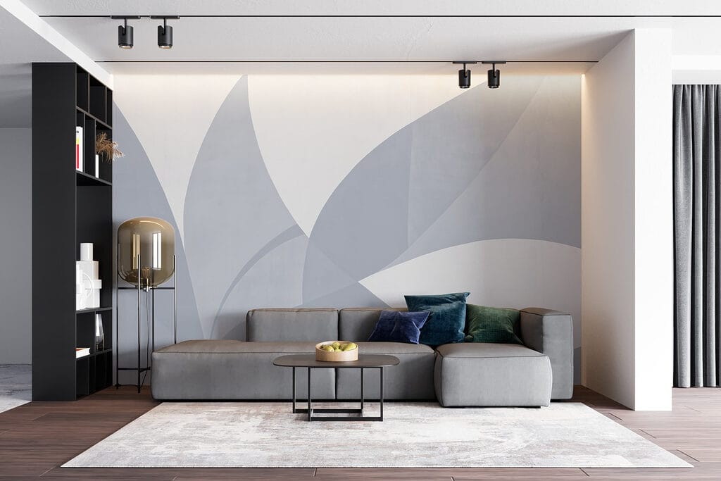 White and grey wall with geometric shapes White and grey wall with geometric shapes