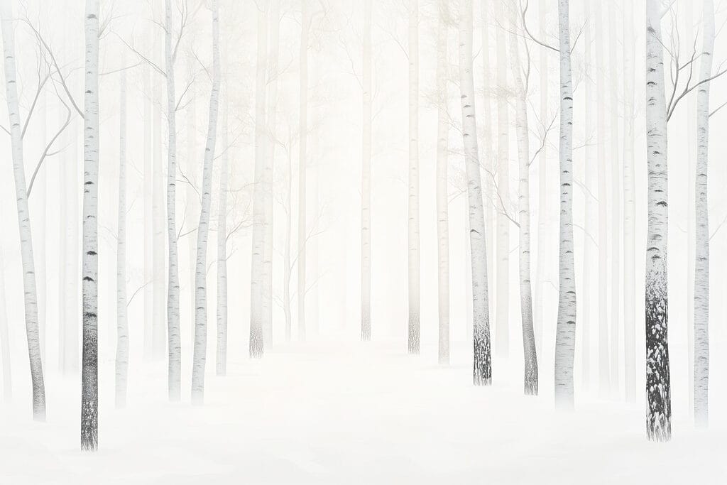 Gruppo di alberi in una foresta innevata Gruppo di alberi in una foresta innevata