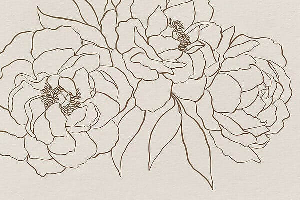 Disegno di fiori su una superficie bianca Disegno di fiori su una superficie bianca