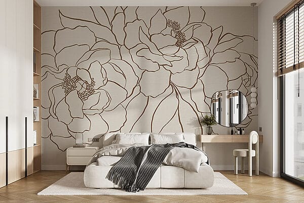 Disegno di fiori su una superficie bianca Disegno di fiori su una superficie bianca