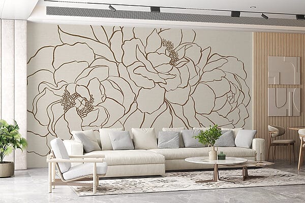 Disegno di fiori su una superficie bianca Disegno di fiori su una superficie bianca