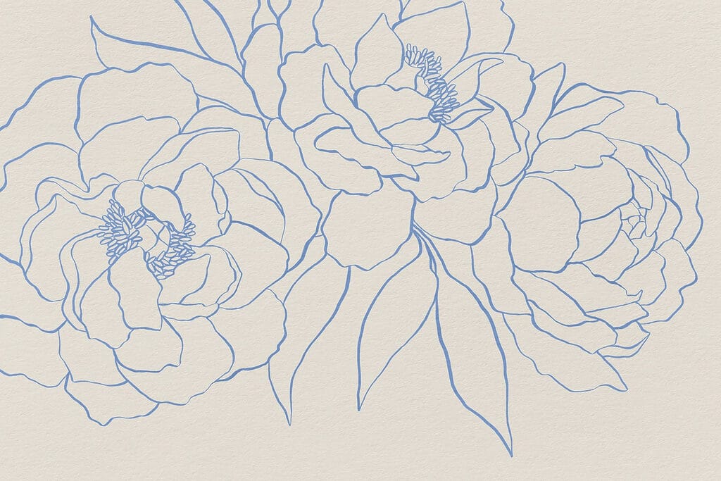 Disegno di fiori su una superficie bianca Disegno di fiori su una superficie bianca