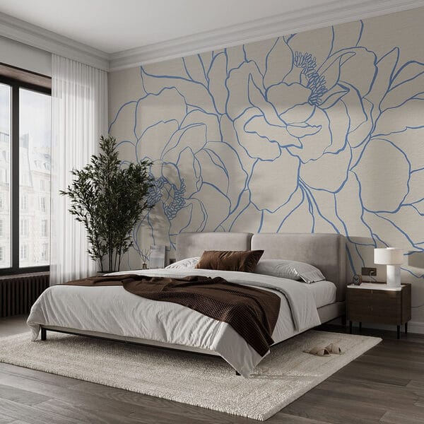 Disegno di fiori su una superficie bianca Disegno di fiori su una superficie bianca
