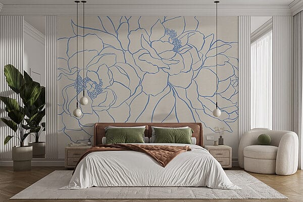 Disegno di fiori su una superficie bianca Disegno di fiori su una superficie bianca