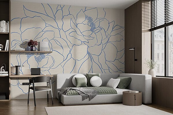 Disegno di fiori su una superficie bianca Disegno di fiori su una superficie bianca