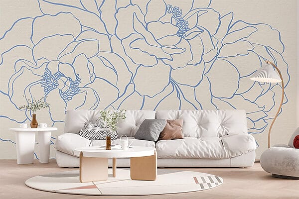 Disegno di fiori su una superficie bianca Disegno di fiori su una superficie bianca
