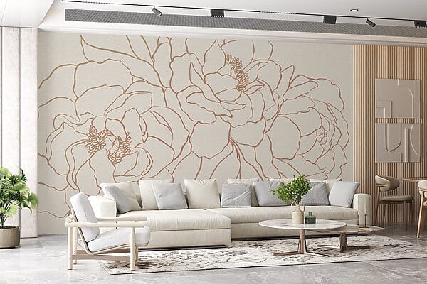 Disegno di fiori su una superficie bianca Disegno di fiori su una superficie bianca