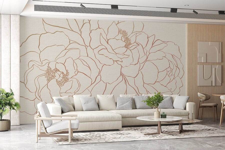 Disegno di fiori su una superficie bianca Disegno di fiori su una superficie bianca