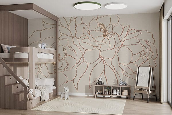 Disegno di fiori su una superficie bianca Disegno di fiori su una superficie bianca