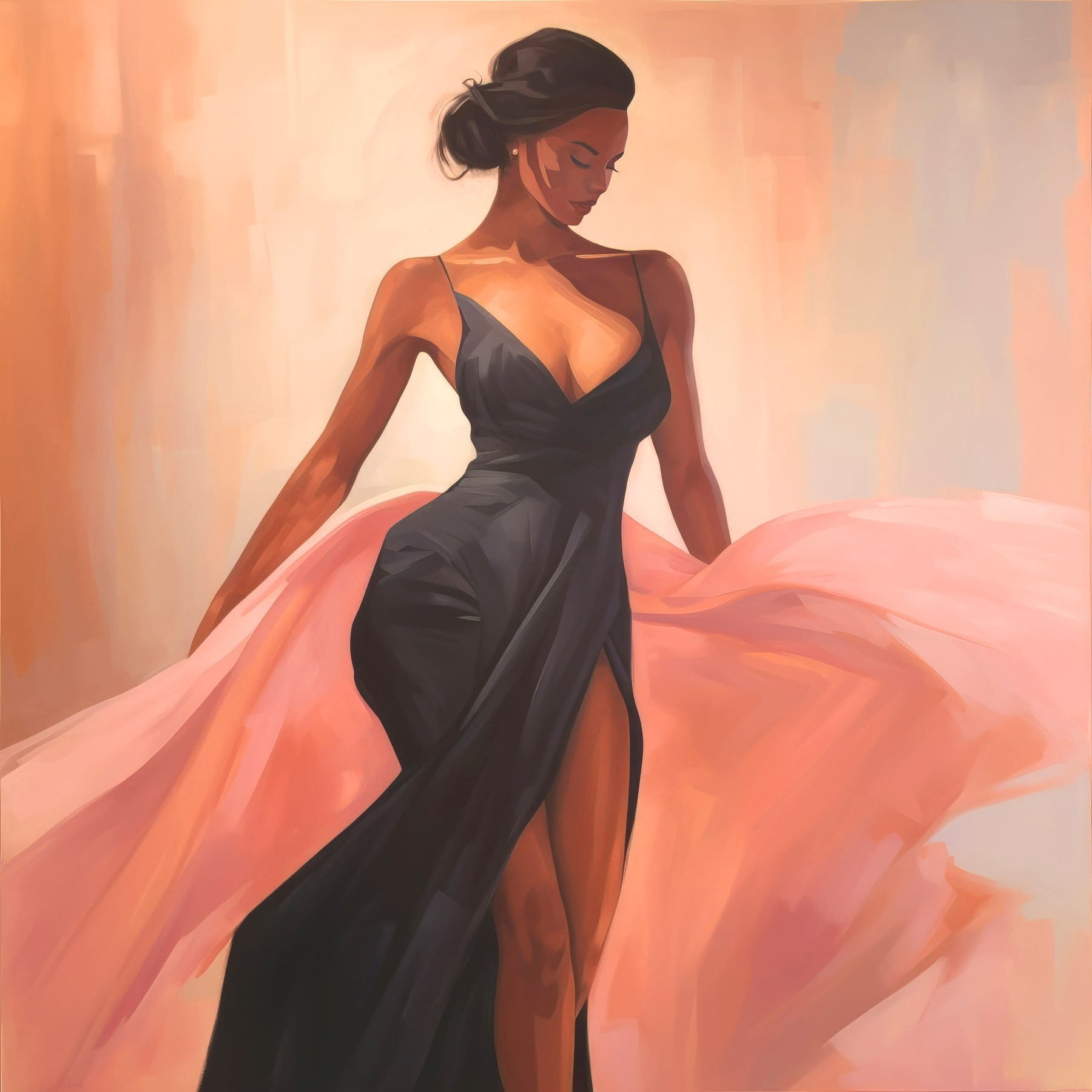 Woman in a black dress Woman in a black dress