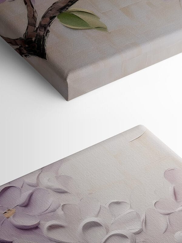 Painting of flowers on a white surface