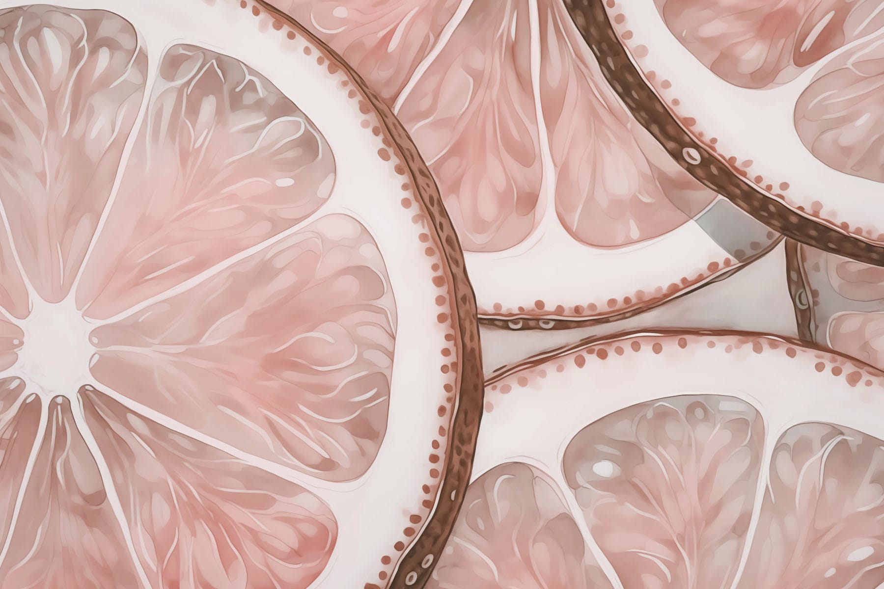 Fresh citrus slices in soft tones