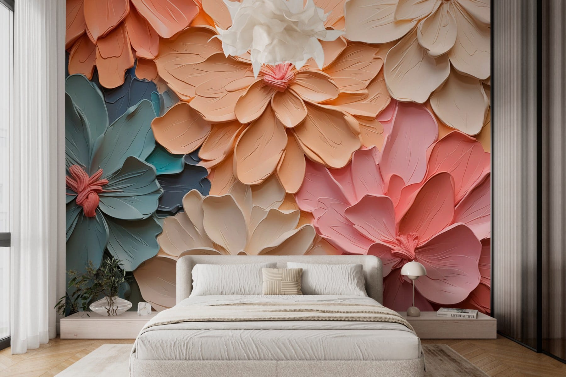 Group of flowers made of paper Group of flowers made of paper