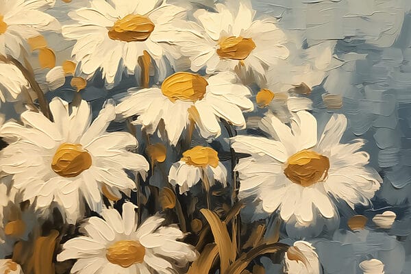 Pittura di fiori bianchi e gialli Pittura di fiori bianchi e gialli
