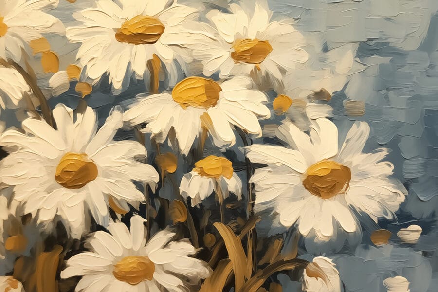 Pittura di fiori bianchi e gialli Pittura di fiori bianchi e gialli
