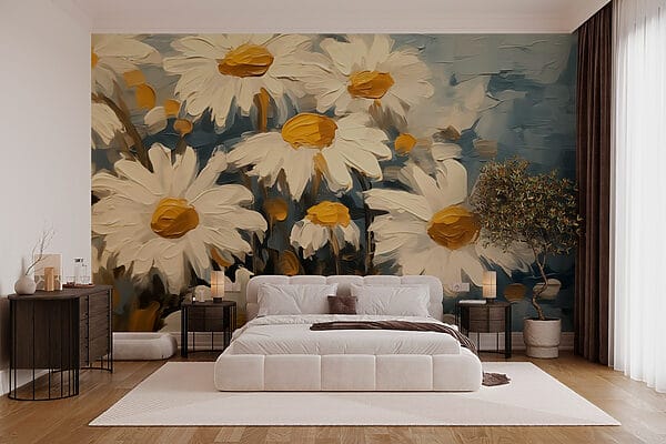 Pittura di fiori bianchi e gialli Pittura di fiori bianchi e gialli