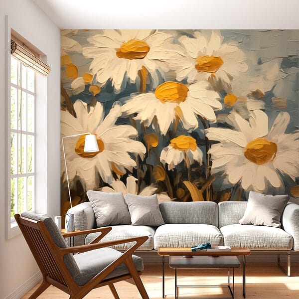 Pittura di fiori bianchi e gialli Pittura di fiori bianchi e gialli