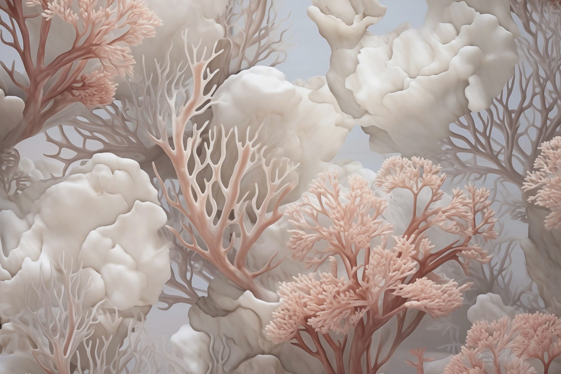 Soft coral textures in serene hues